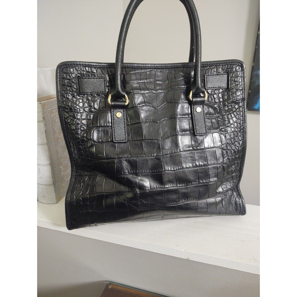 Michael Kors Fur, Snake & Croc Embossed Hamilton Satchel Handbag - Picture 8 of 12